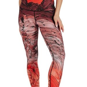 Yoga leggings, size x-small , oranges and grays